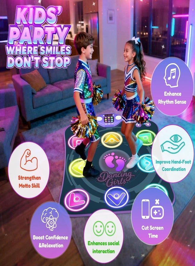 TooLion Dance Mat Toys for 3-12 Year Old Girls & Boys,Dance Pad with Light-Up 8-Buttons & Wireless Bluetooth,4 Game Modes & Adjustable Volume & Non-Slip.Birthday Xmas Gifts for Kids - Image 2